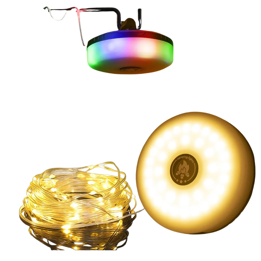 DGE 2-in-1 32.8" Retractable RGB LED Portable String Light