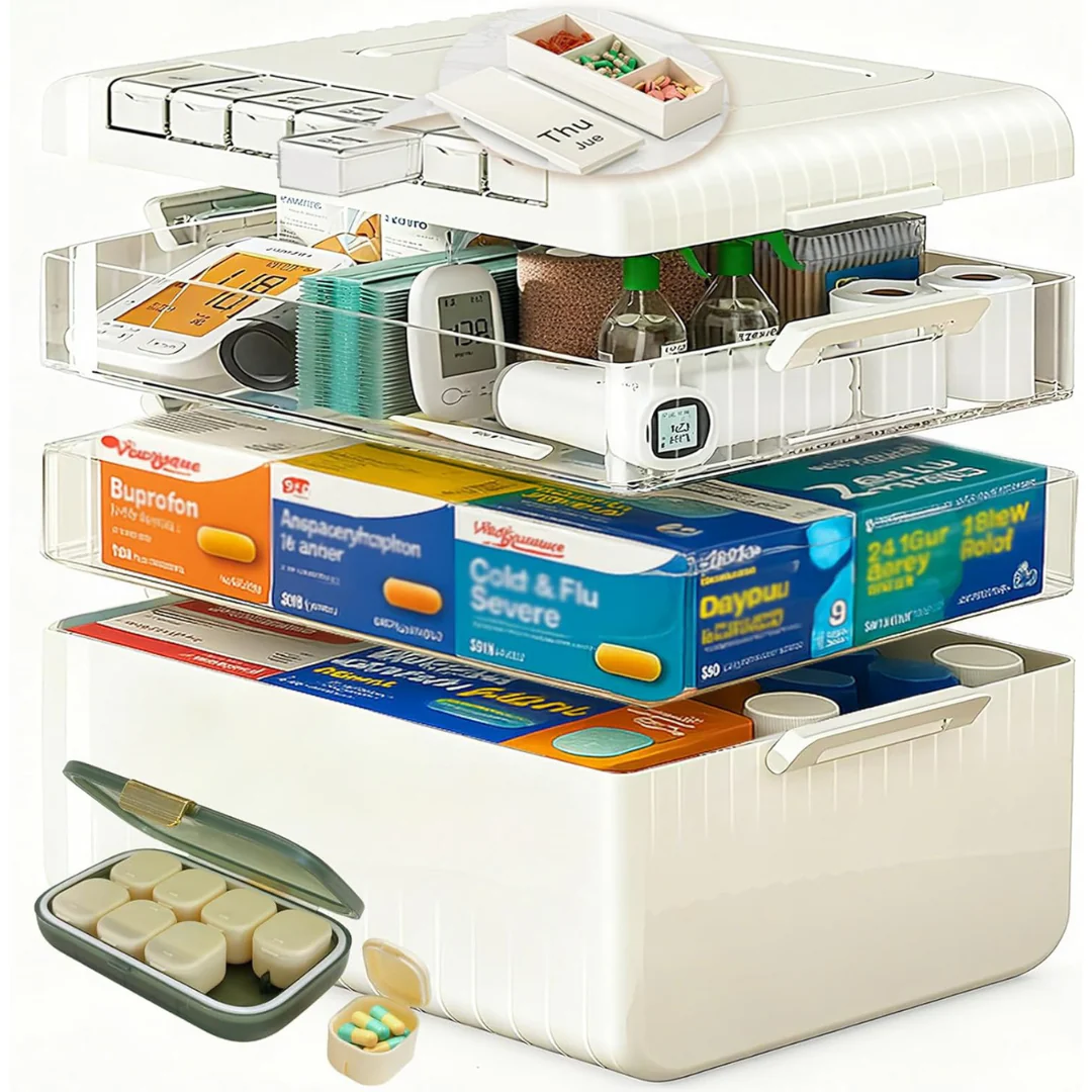 Dizaolive Large 3-Tier Medicine Cabinet & Pill Organizer