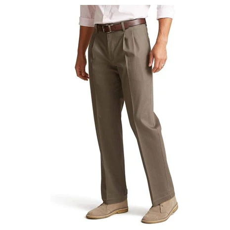 Dockers Men's Classic Fit Signature Lux Cotton Pleated Stretch Pants