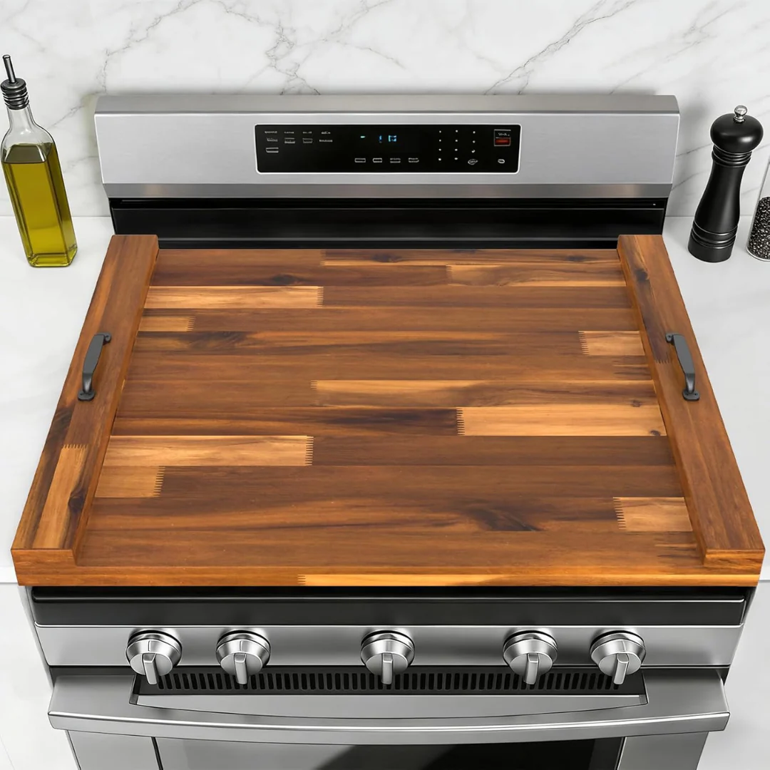 Dumos 22'' x 29.5'' Noodle Board Wooden Stove Top Cover W/ Handles