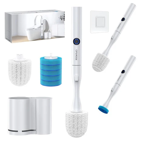 Electric Toilet Brush and Holder Set