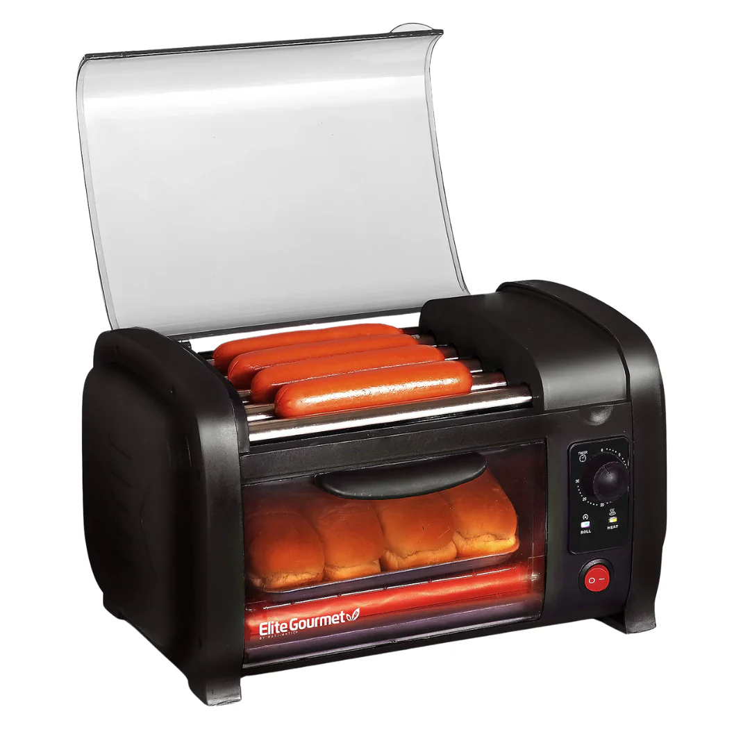 Elite Gourmet EHD-051B Hot Dog Toaster Oven With 4 Bun Capacity