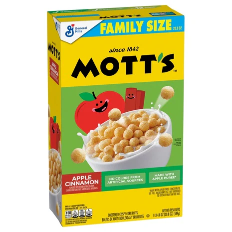 Family Size Box Mott's Apple Cinnamon Cereal