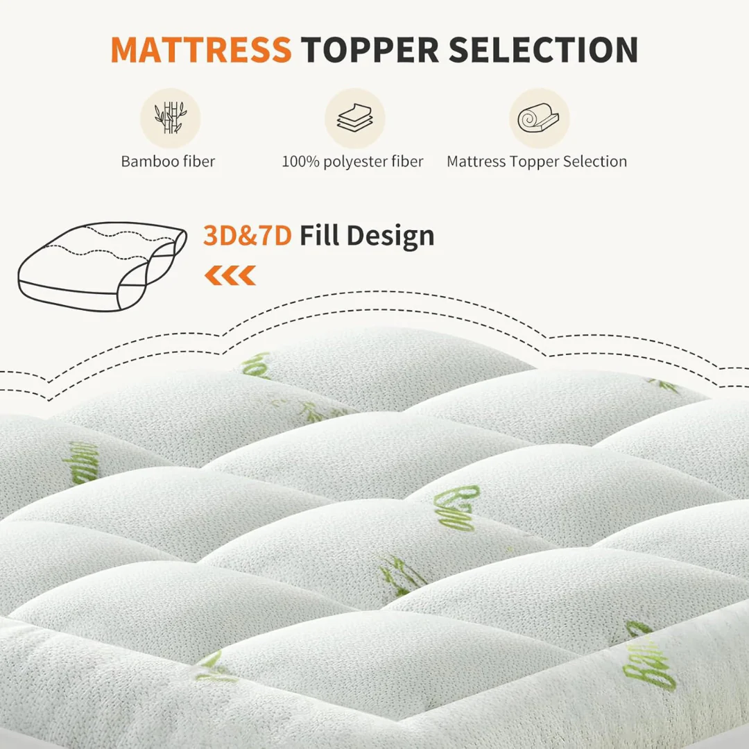 Full Size Ultra Soft Pillow Mattress Topper with Deep Pockets