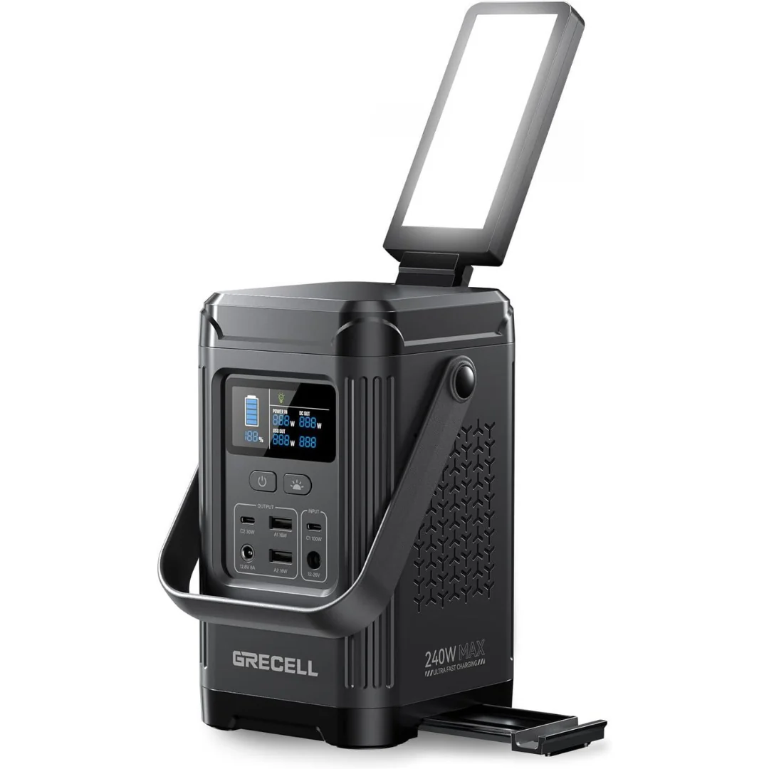 Grecell 240W 154Wh/ 48000mAh LiFePO4 Portable Power Station