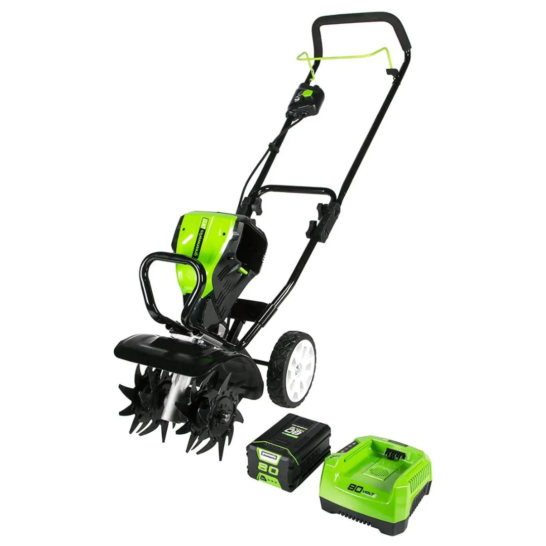 Greenworks 80V 10" Cultivator/Tiller with 2Ah Battery & Charger