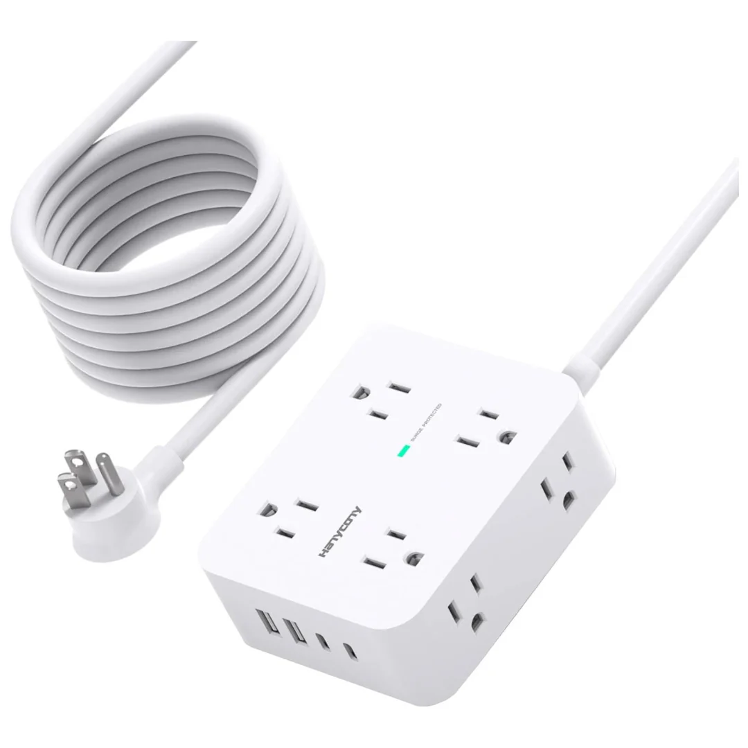 Hanycony 10Ft Extension Cord Surge Protector