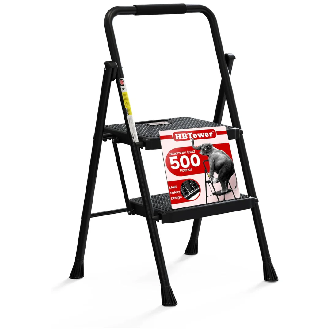 HBTower Lightweight Folding Step Stool with Wide Anti-Slip Pedal