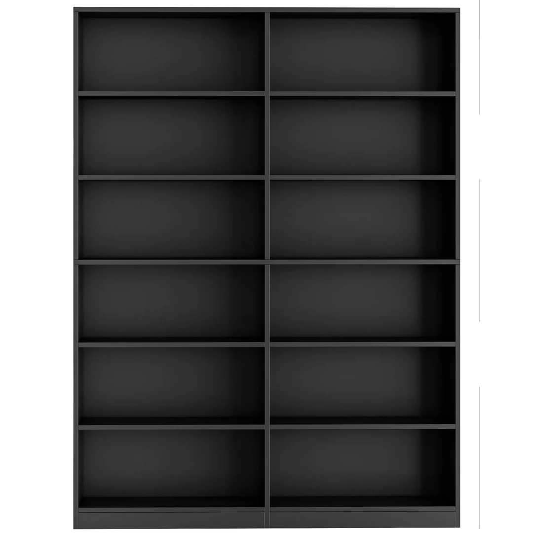 Homfa 74.3'' Double Wide 6-Tier Bookcase (4 Colors)