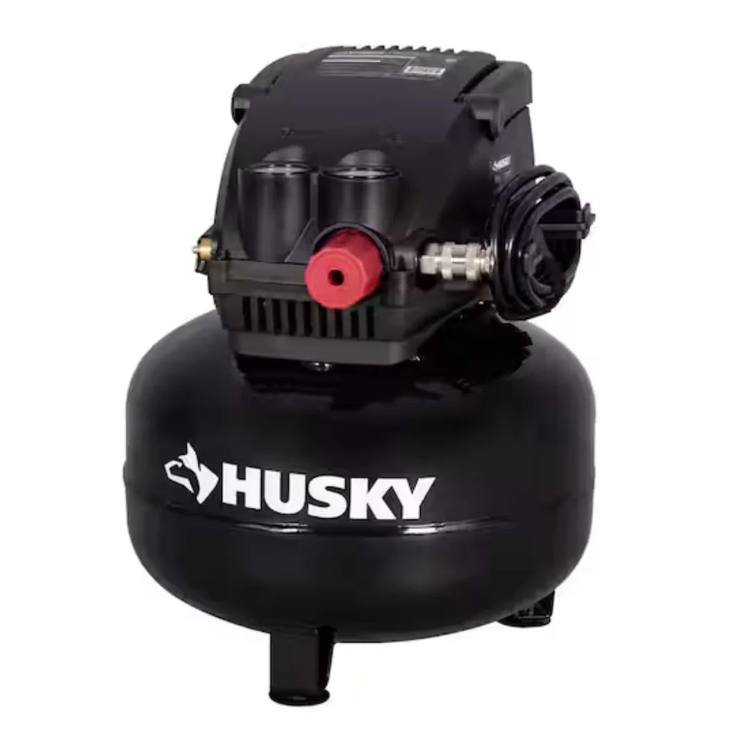 Husky 3 Gal 120 PSI Portable Electric Oil-Free Light Duty Pancake Air Compressor