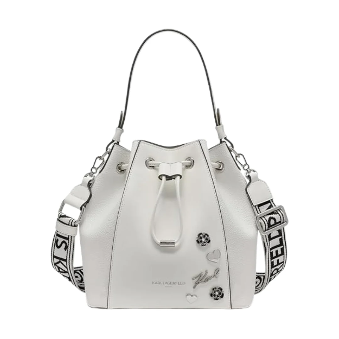 Karl Lagerfeld Paris Women's Handbags Bucket, White