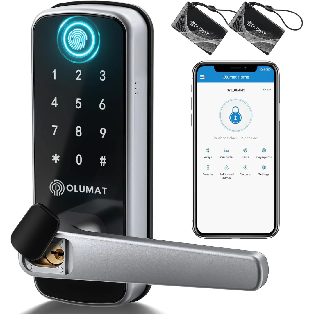 Keyless Fingerprint Smart Door Lock with Keypad