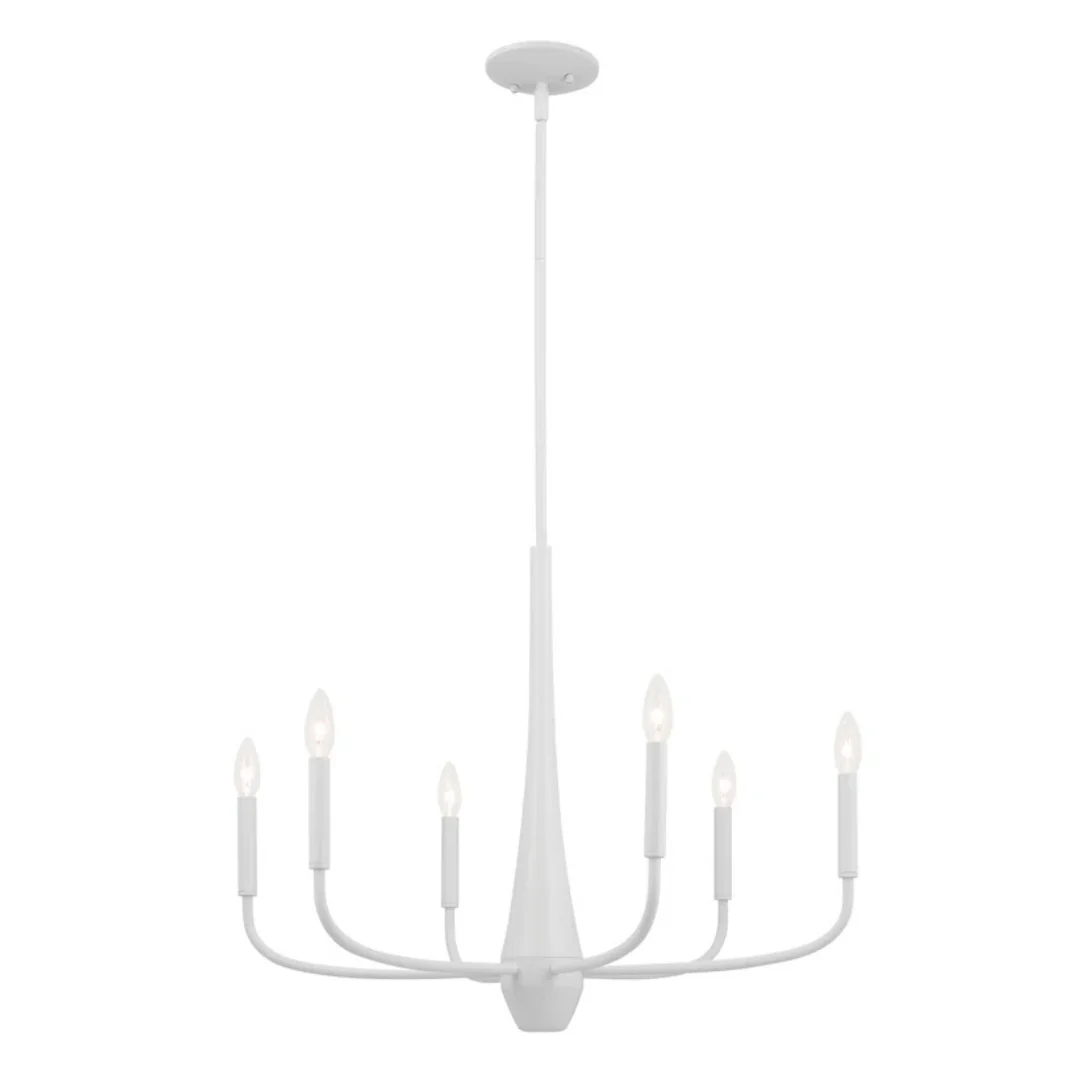 Kichler Deela 28 Inch 6 Light Chandelier In White