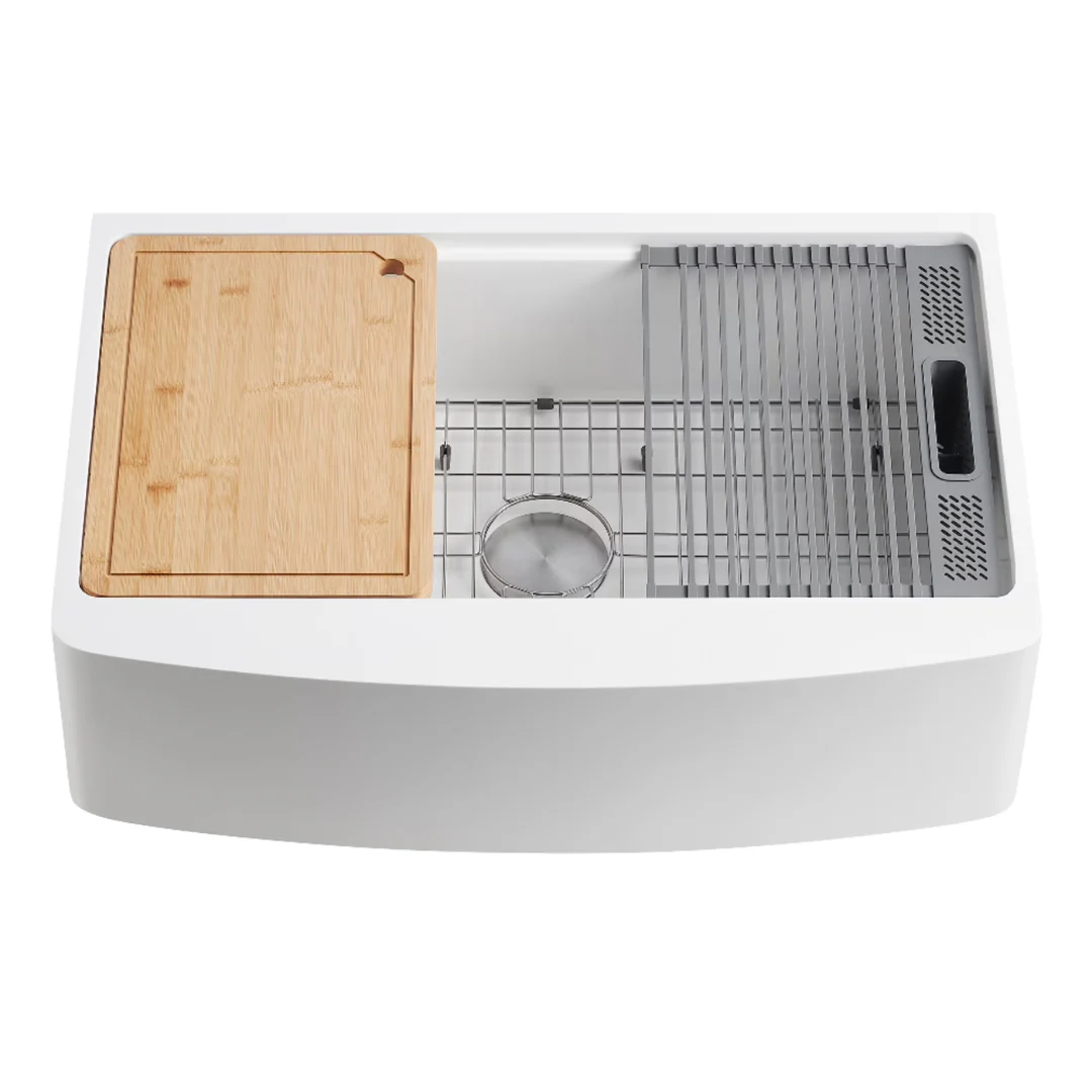 Kingston Brass Miranda 30" Solid Surface Single Bowl Farmhouse Kitchen Sink