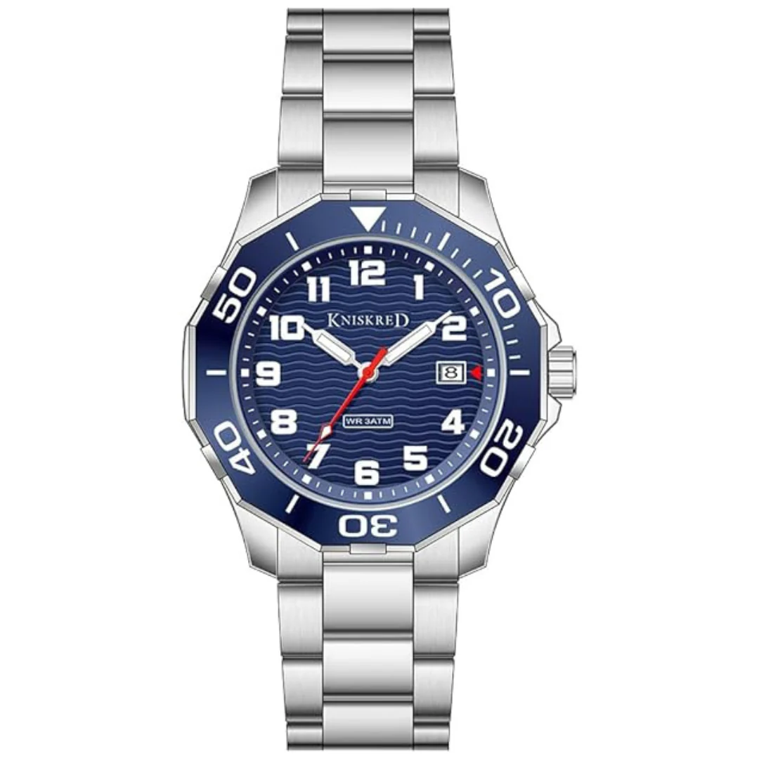 Kniskred Men's Stainless Steel Sports Watch With Easy Read Dial