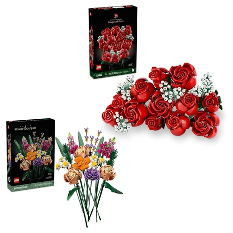 LEGO Botanicals Flower Bouquet & Bouquet of Roses Bundle