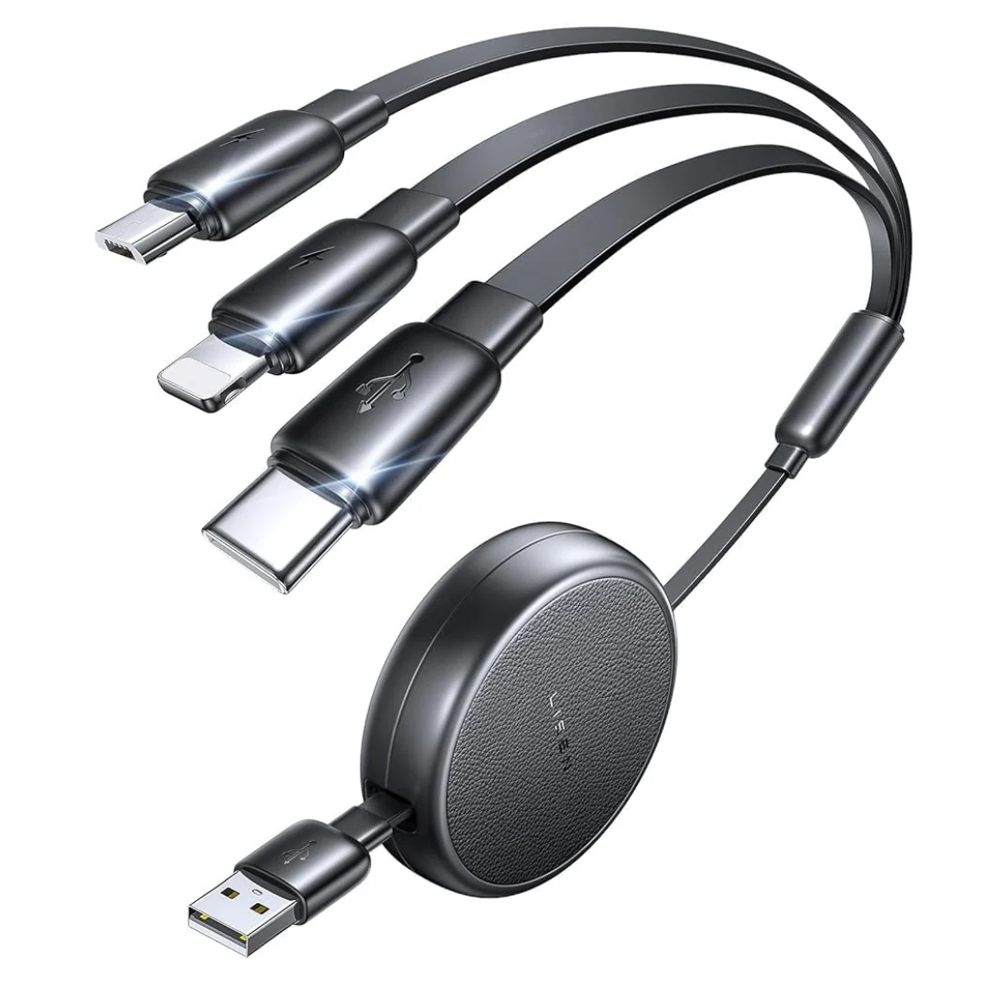 Lisen 3-In-1 Retractable Type-C Charging Cable