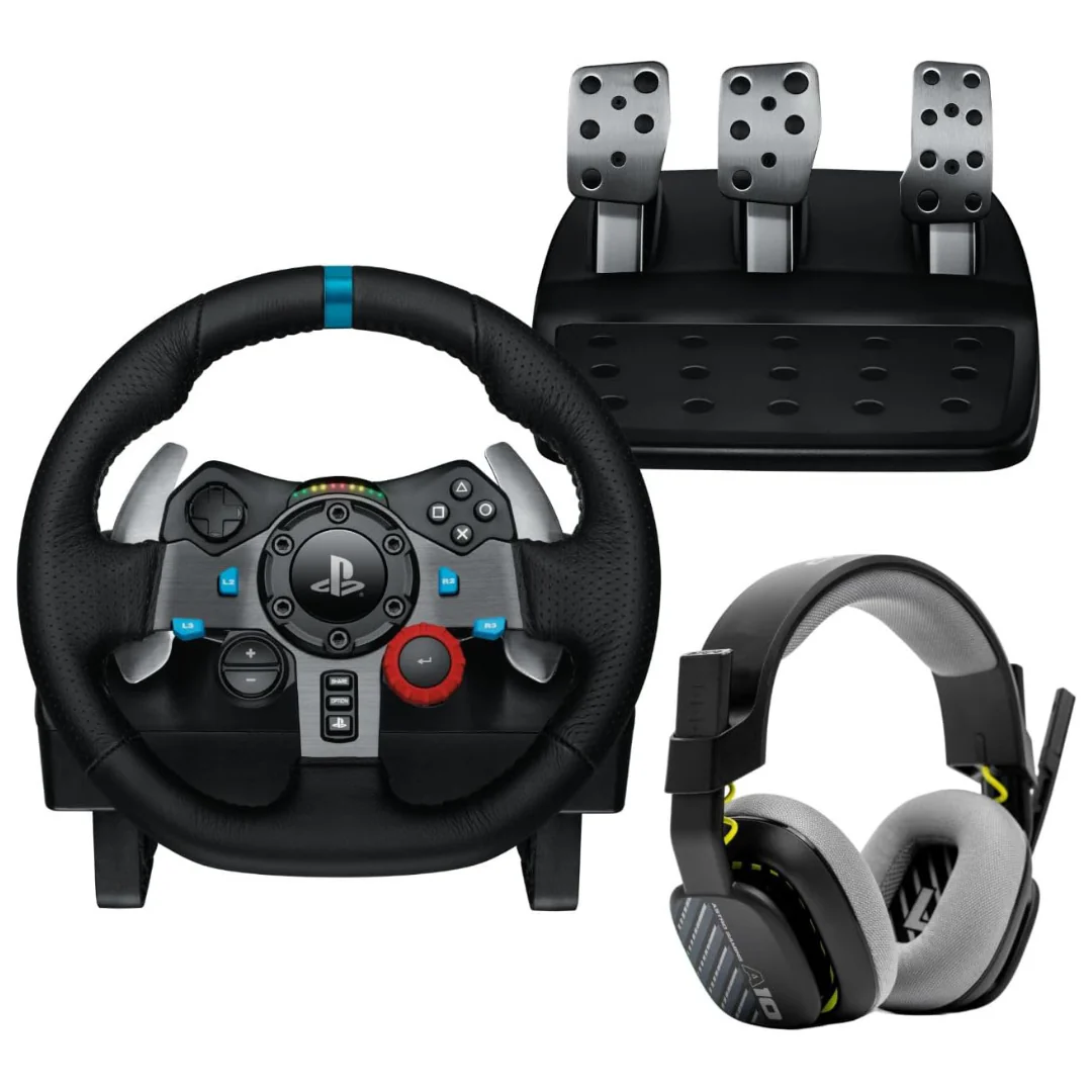 Logitech G29 Driving Force Racing Wheel & Pedals + ASTRO A10 Gen 2 Wired Headset