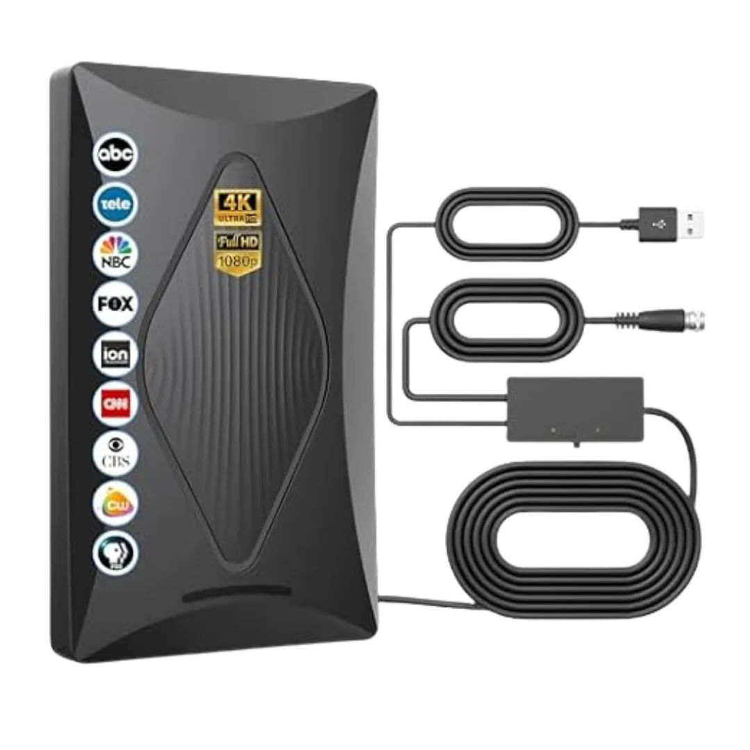 Long Range Amplified Digital TV Antenna W/ USB Signal Booster
