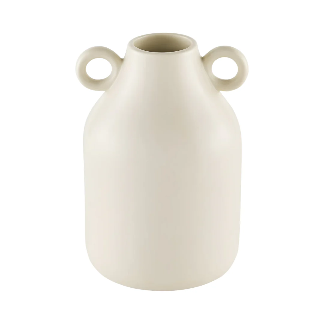Mainstays By Becky G. & Alejandra 8" Ivory Ceramic Vase With Handles