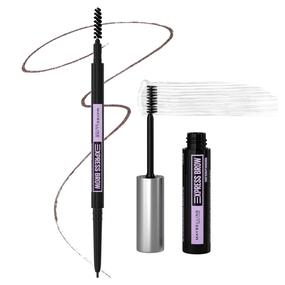 Maybelline Brow Ultra Slim Pencil & Brow Fast Sculpt Clear Gel Bundle