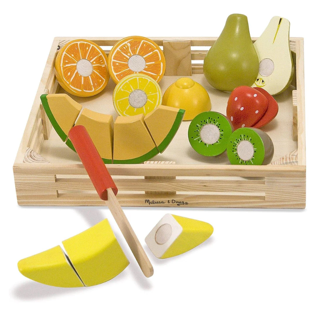 Melissa & Doug Wooden Cutting Fruit Play Food Set