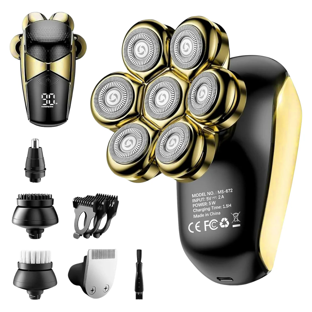 Men's 5-in-1 Electric Razor IPX7 Shaving Grooming Kit