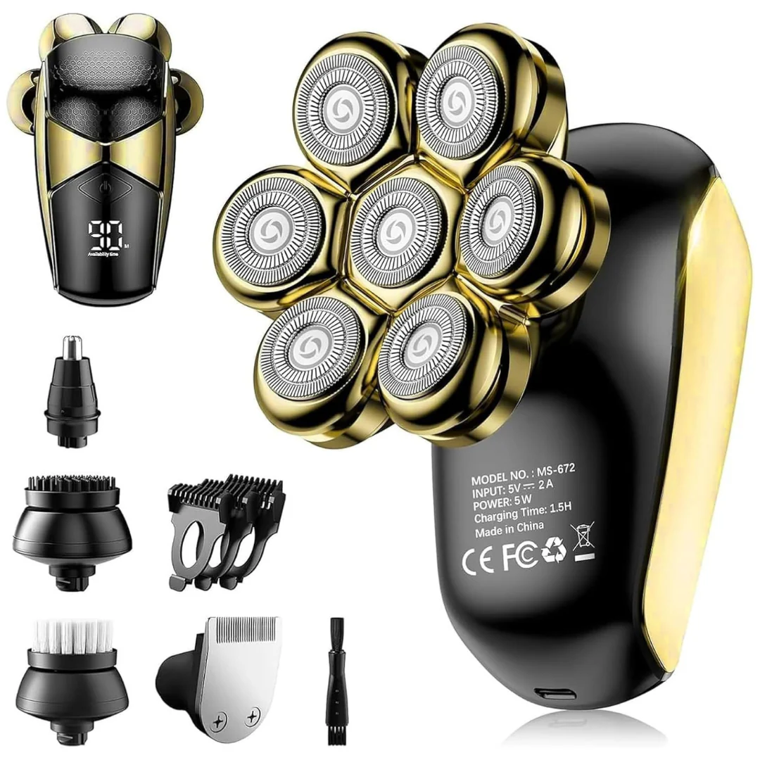 Men's 5-in-1 Electric Razor IPX7 Shaving Grooming Kit