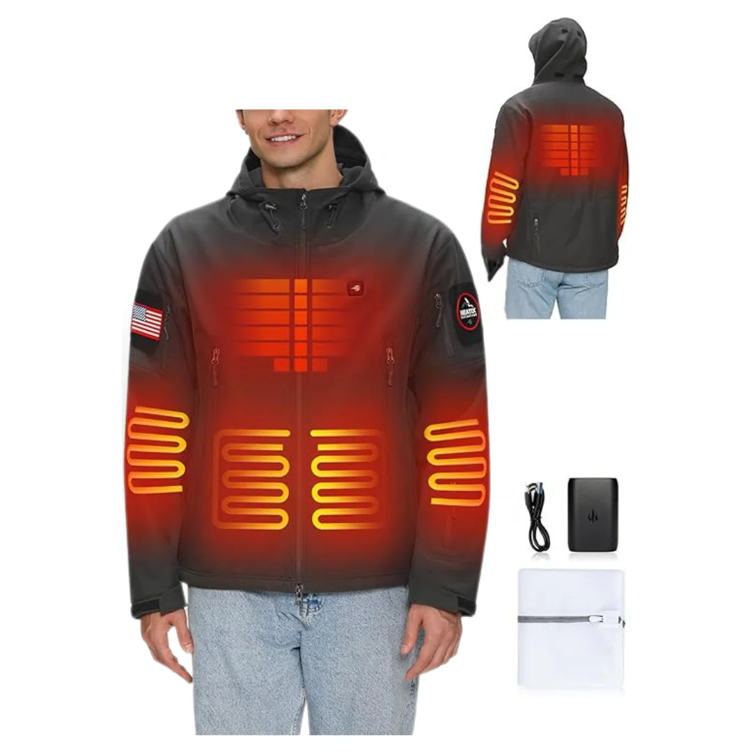 Men's Heated Jacket With 12V Battery Pack