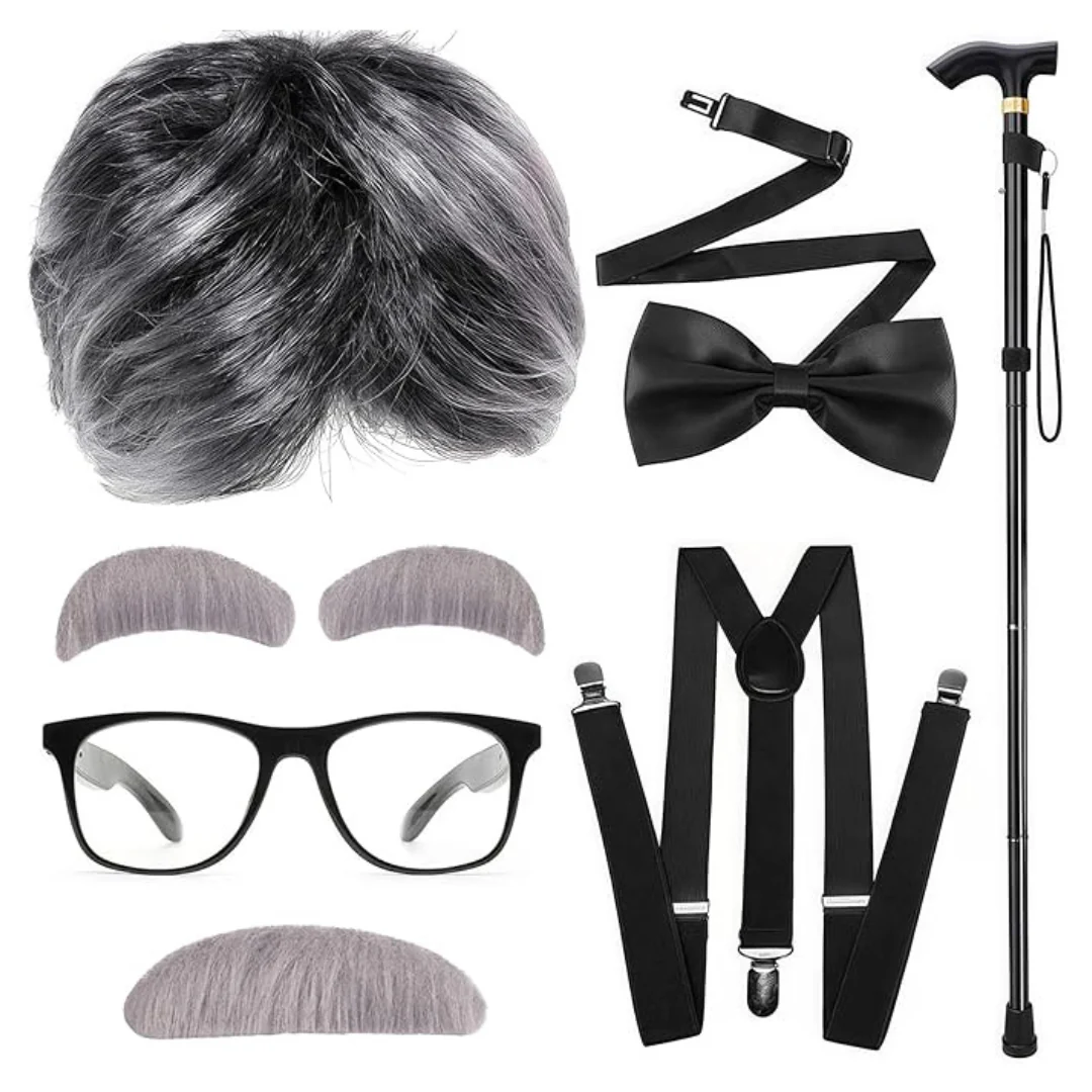 Old Man Grandpa Costume For Kids