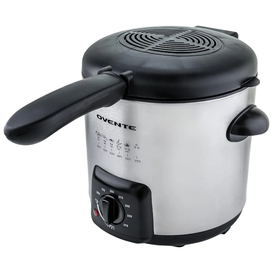 OVENTE 0.9L Stainless Steel Countertop Electric Deep Fryer