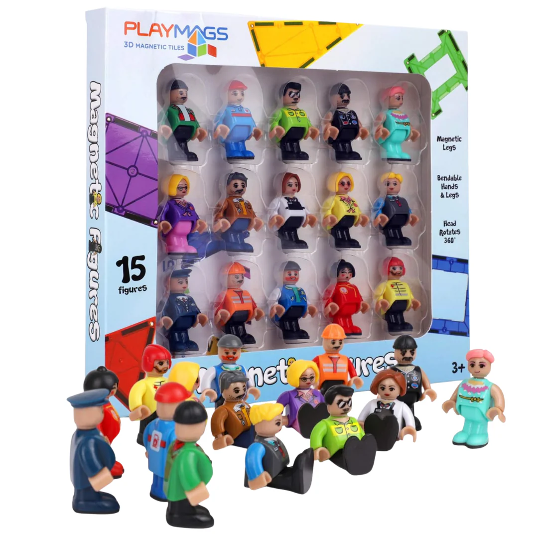 Playmags Set Of 15 Magnetic Figures Community Set For Magnetic Tiles