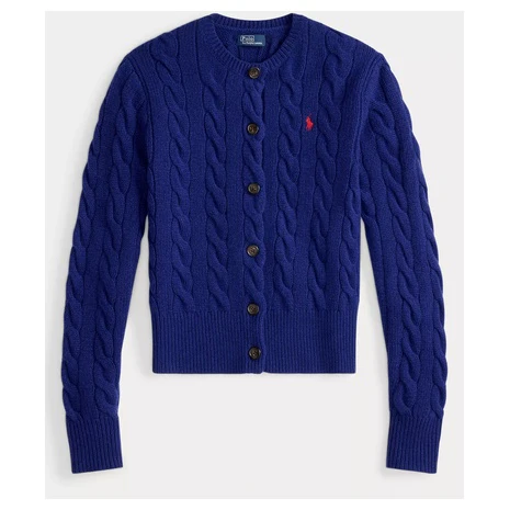 Polo Ralph Lauren Women's Cable Knit Wool Cashmere Cardigan Sweater