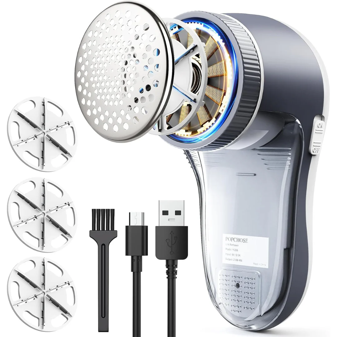 Popchose Electric Lint Remover Fabric Shaver With 6-Leaf Blades