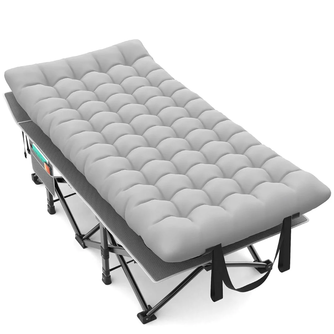 Portable 32" XXL Heavy Duty Folding Camping Cot w/Pillow Mattress