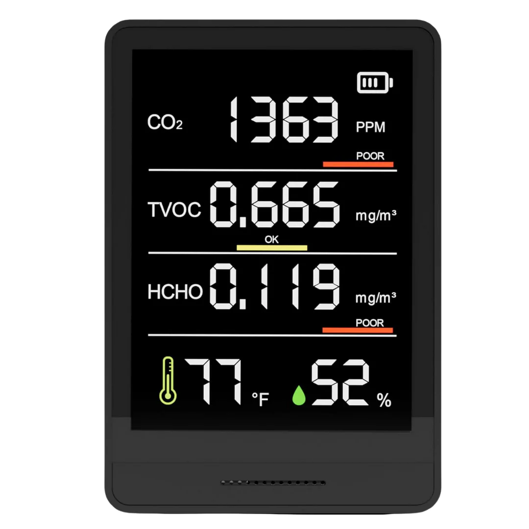 Portable 5-in-1 Professional Indoor Air Quality CO2 Monitor
