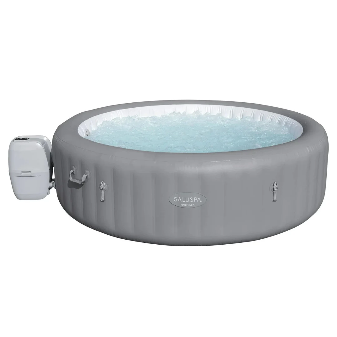 SaluSpa Grenada AirJet 6-8 Person Inflatable Circle Hot Tub Spa with Pump