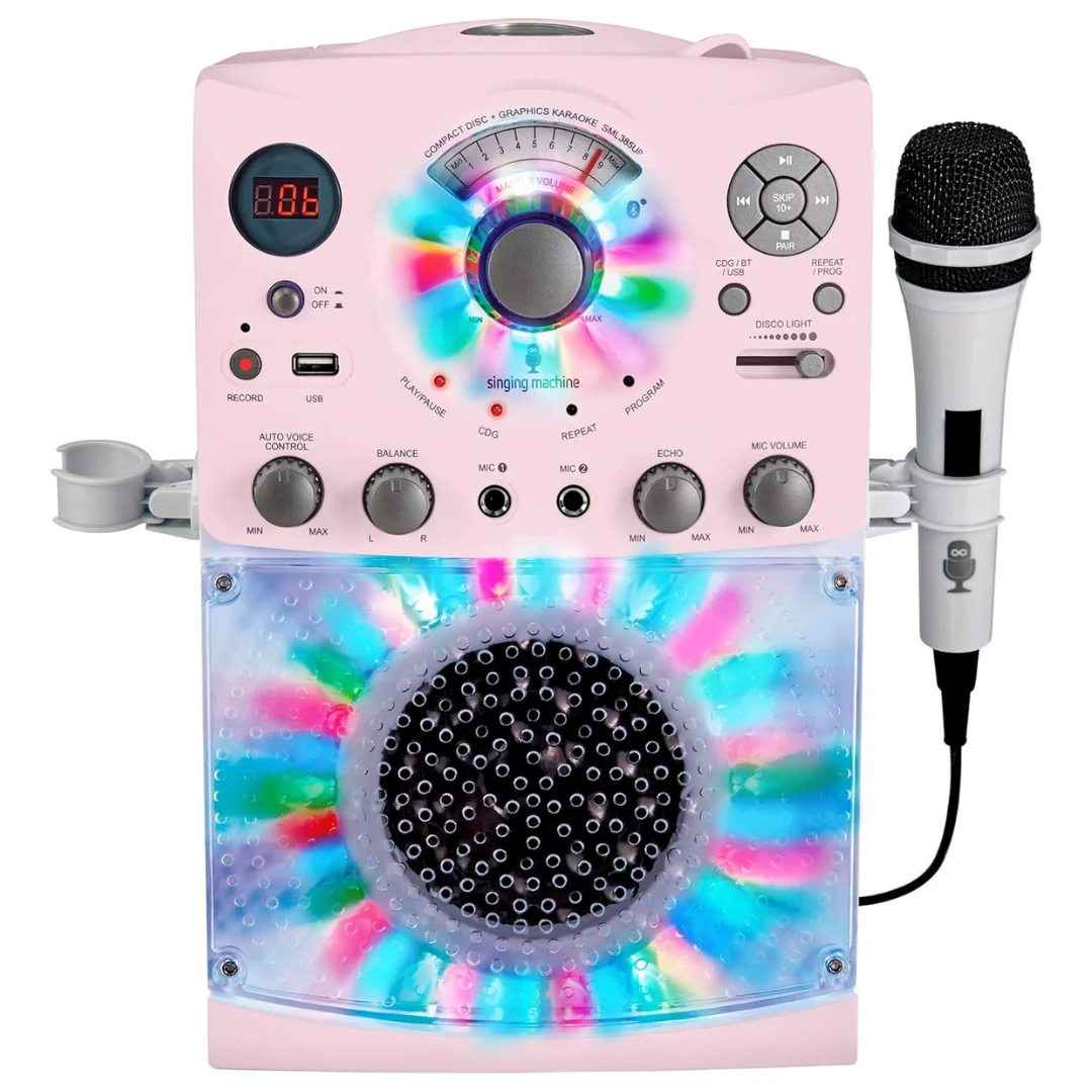 Singing Machine Portable Karaoke Machine W/ Microphone Bluetooth & Lights
