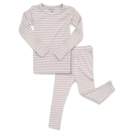 Size 5T Beige Ribbed Pajamas