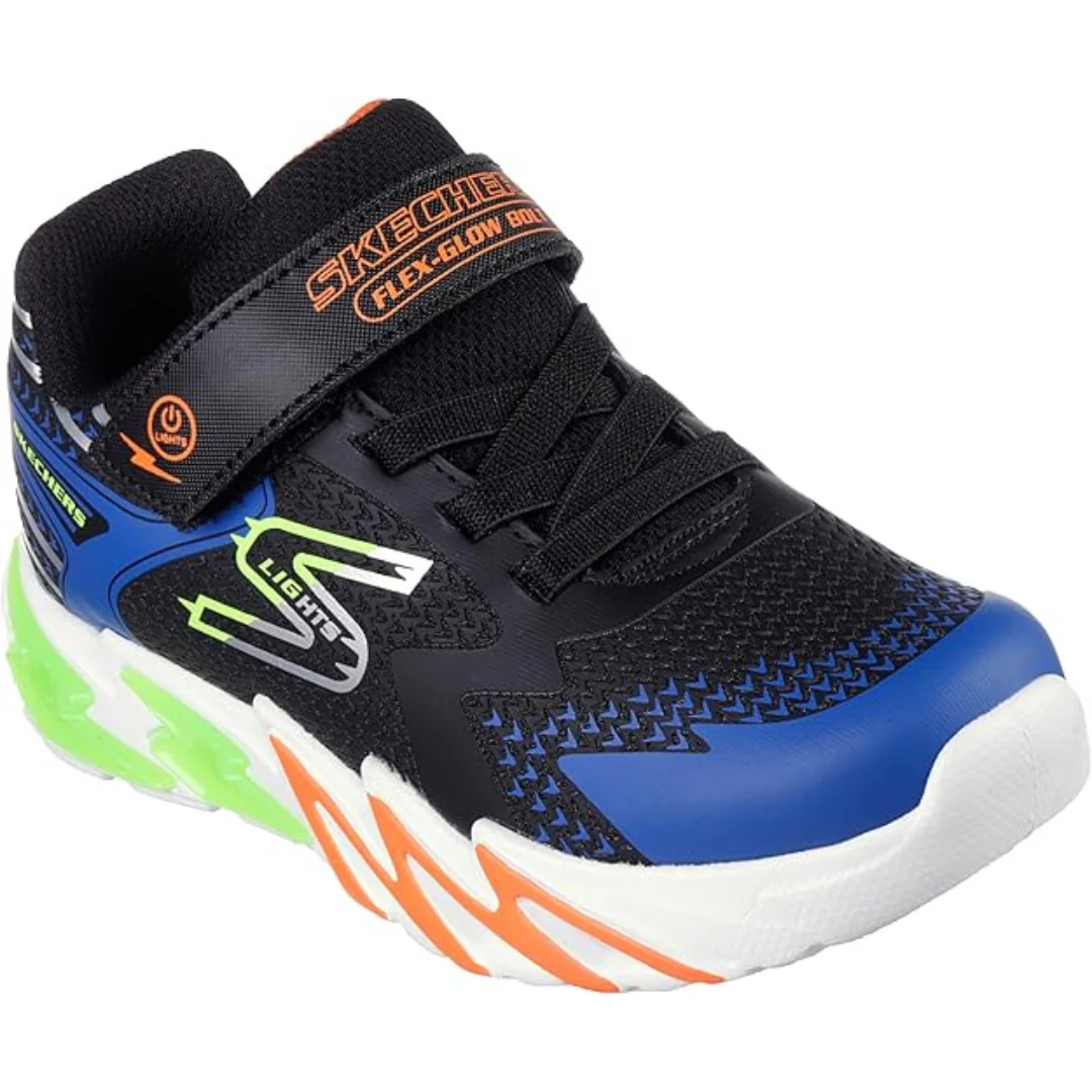 Skechers Kids Boys Flex-Glow Bolt Sneaker