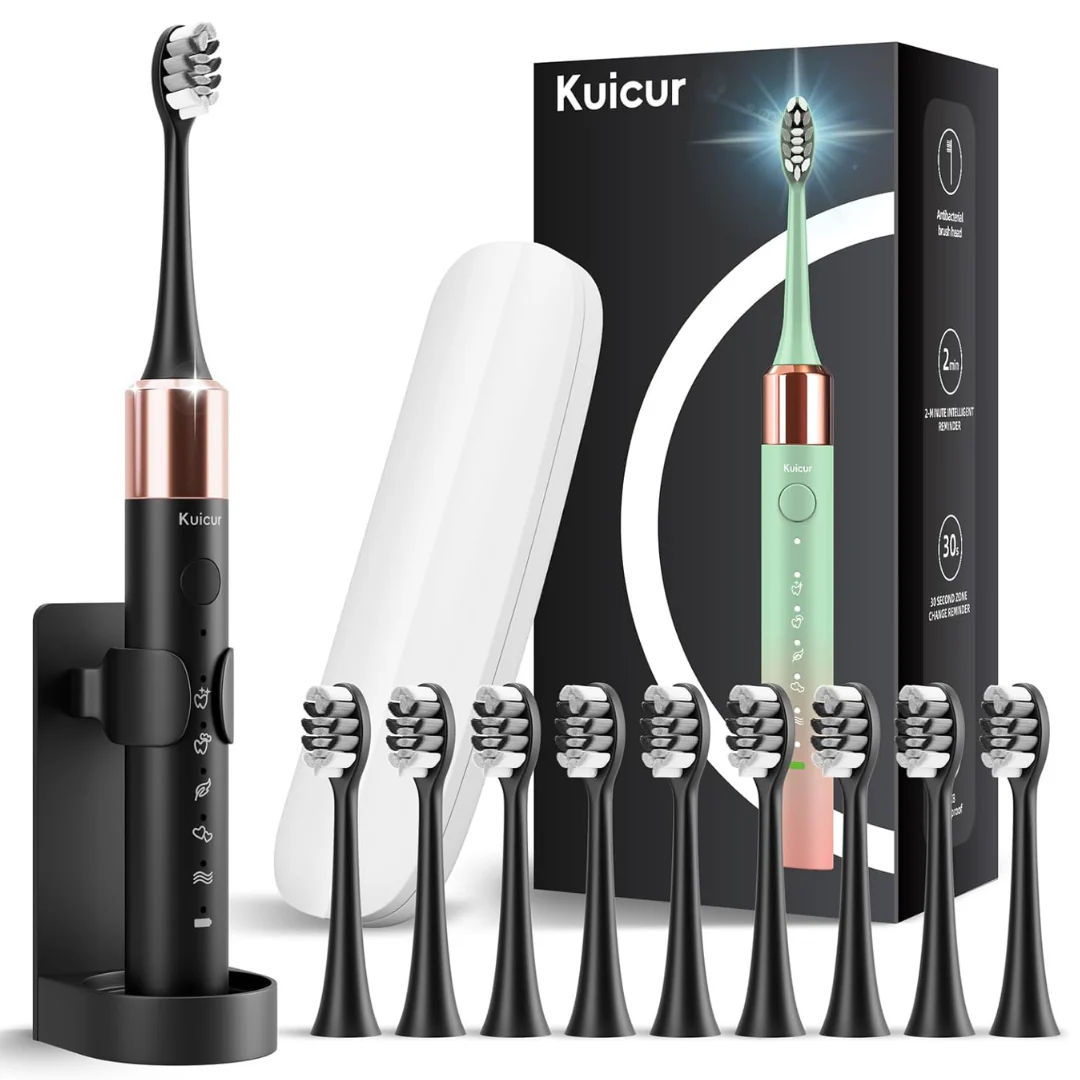Sonic 42,000VPM Electric 15 Modes Toothbrush with 10 Brush Heads