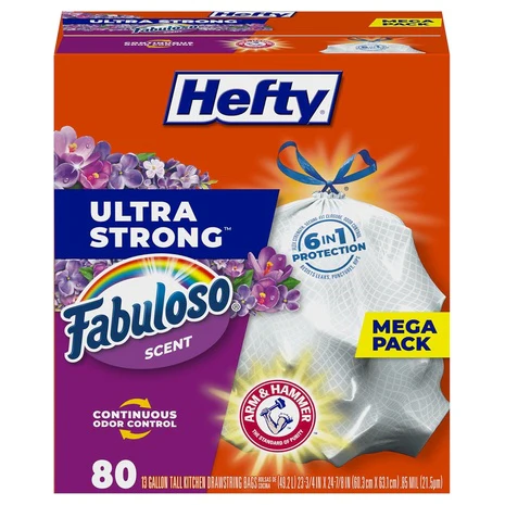 Targeted: 80 Hefty Ultra Strong 13 Gallon Trash Bags