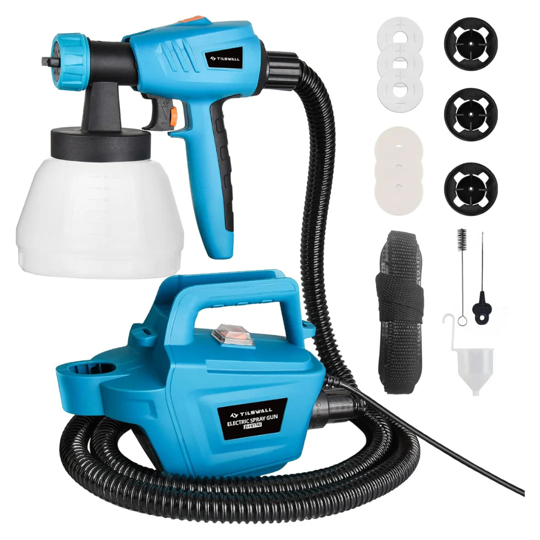 Tilswall 800W HVLP Electric Paint Sprayer W/ 1300ml Container