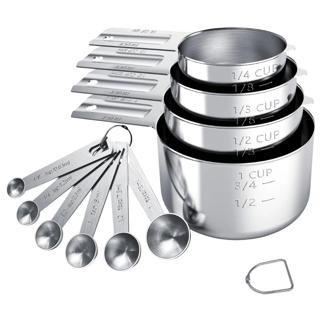 TILUCK Stainless Steel Measuring Cups & Spoons Set