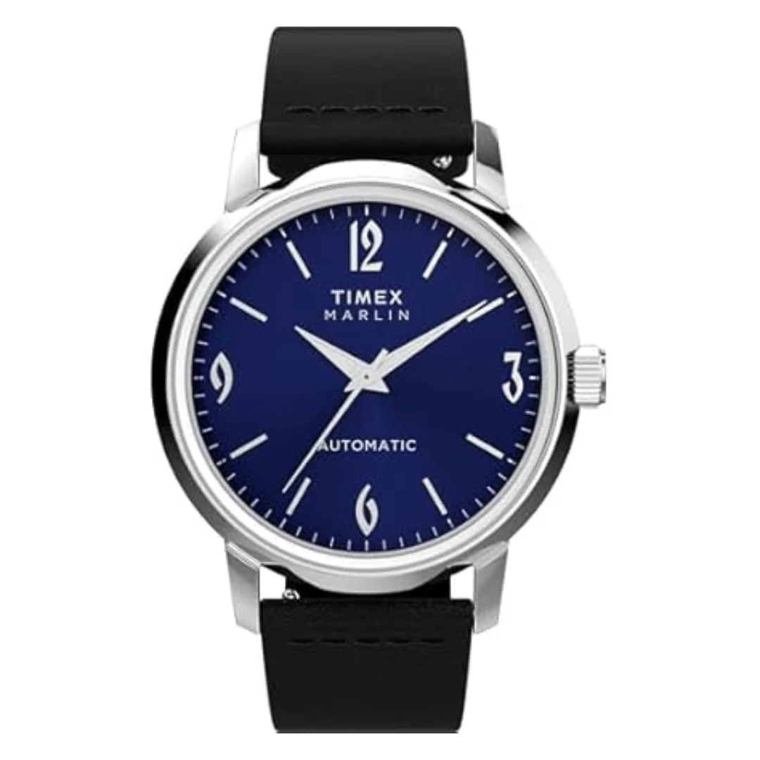 Timex Men's Marlin 40mm Watch (Black Strap, Blue Dial)