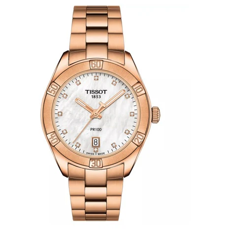 Tissot Women's Swiss Sport Chic T-Classic Diamond Rose Gold Stainless Steel Bracelet Watch