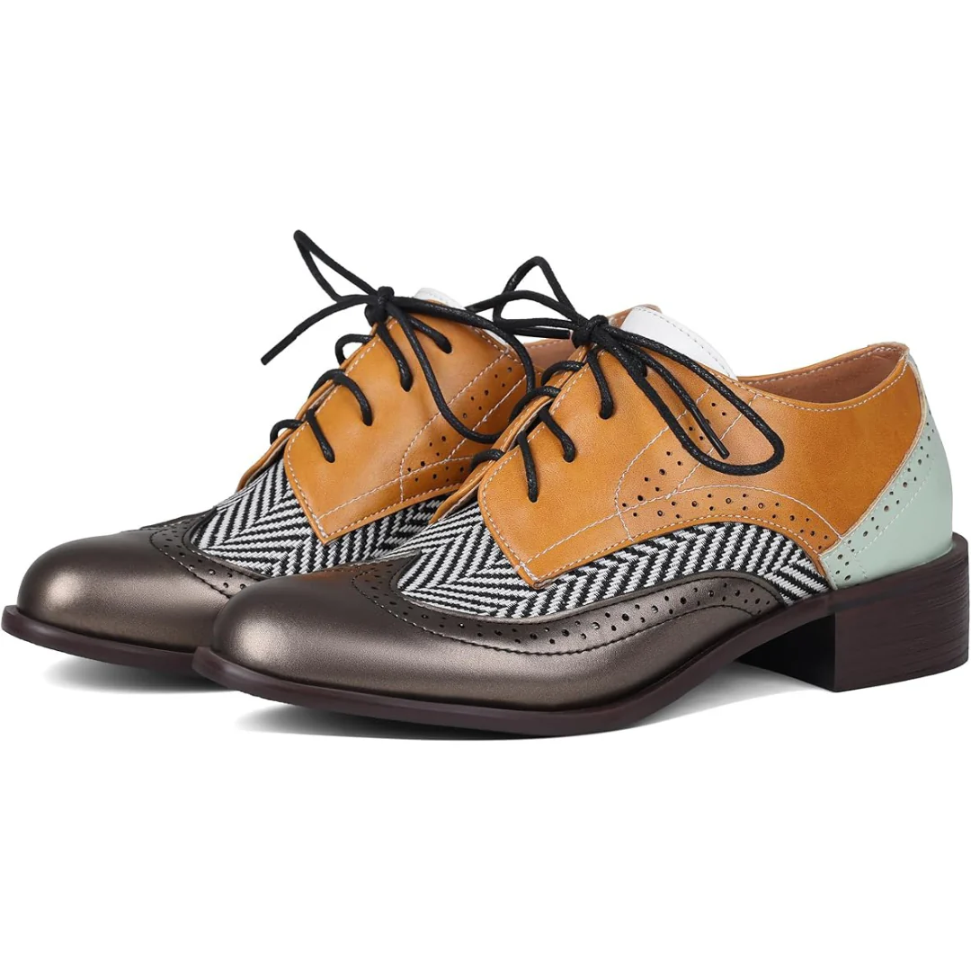 Women's Oxford Brogue Lace-Up Dress Shoes