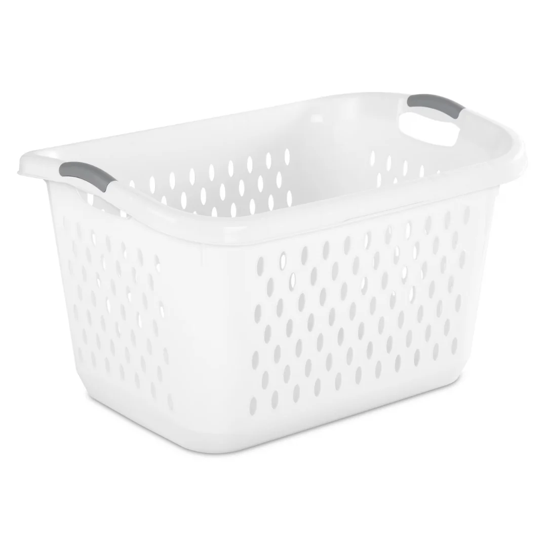 XL 2.7 Bushel Plastic Laundry Basket With 2 Carry Handles