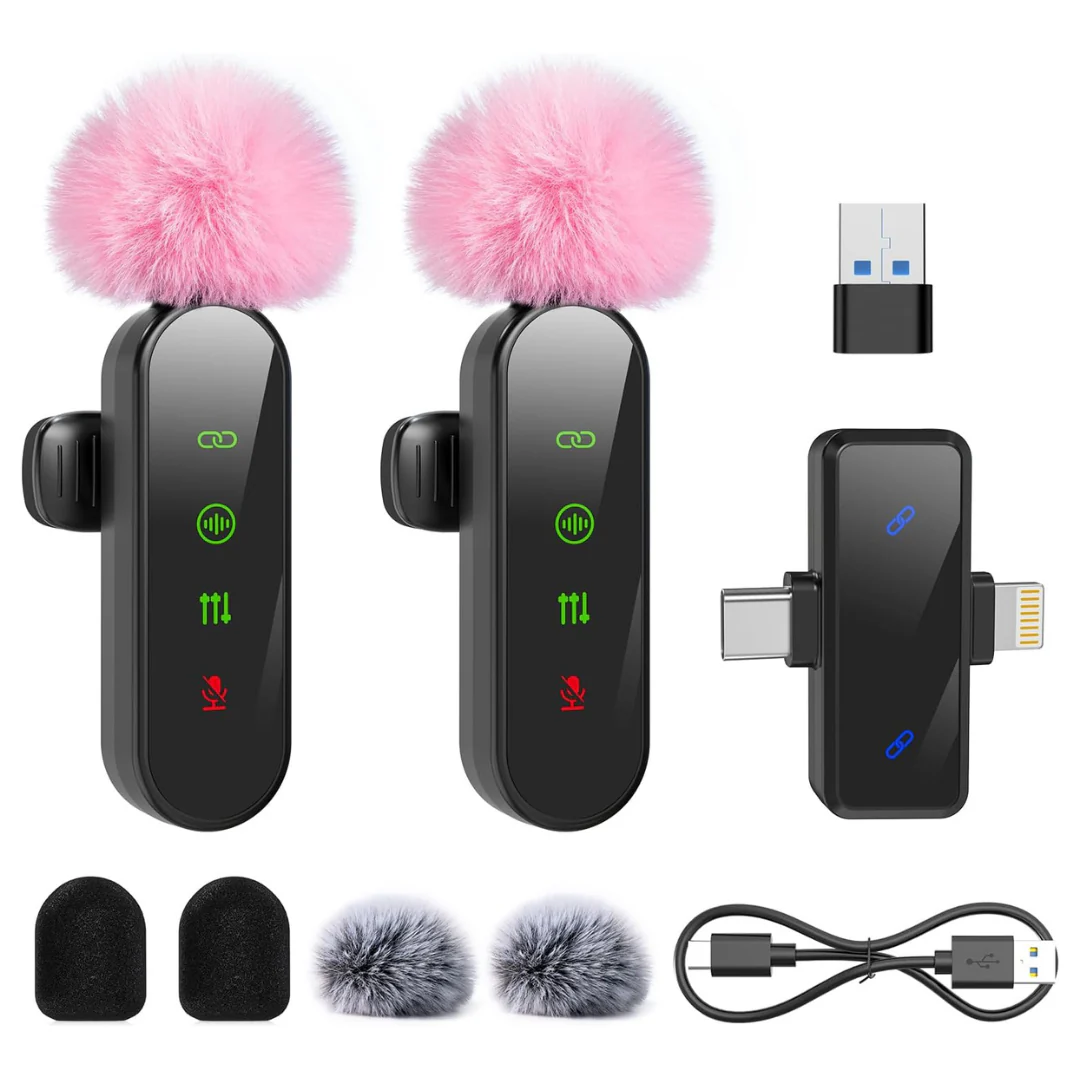 ZealSound Mini Wireless Lavalier Mic For iPhone USB C Lightning